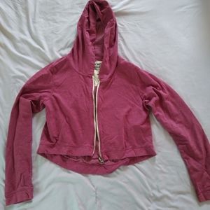 Threads4thought organic cotton crop hoodie jacket